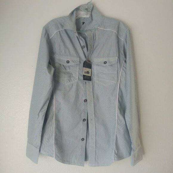 Various Artists men's size S long sleeve striped button up shirt - Picture 1 of 16